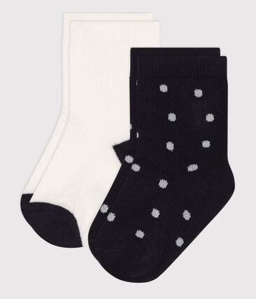 2 paires de chaussettes en coton à pois bébé