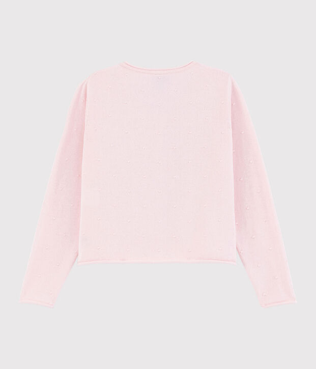 Cardigan en tricot coton enfant fille rose