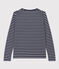 Tee-shirt LE DROIT col V en coton Femme bleu SMOKING/blanc MARSHMALLOW