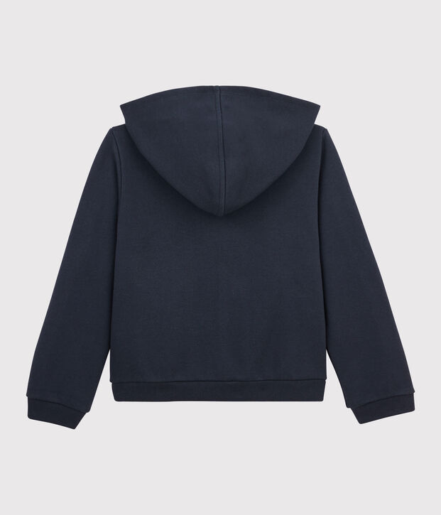 Sweatshirt &agrave; capuche enfant fille bleu marine