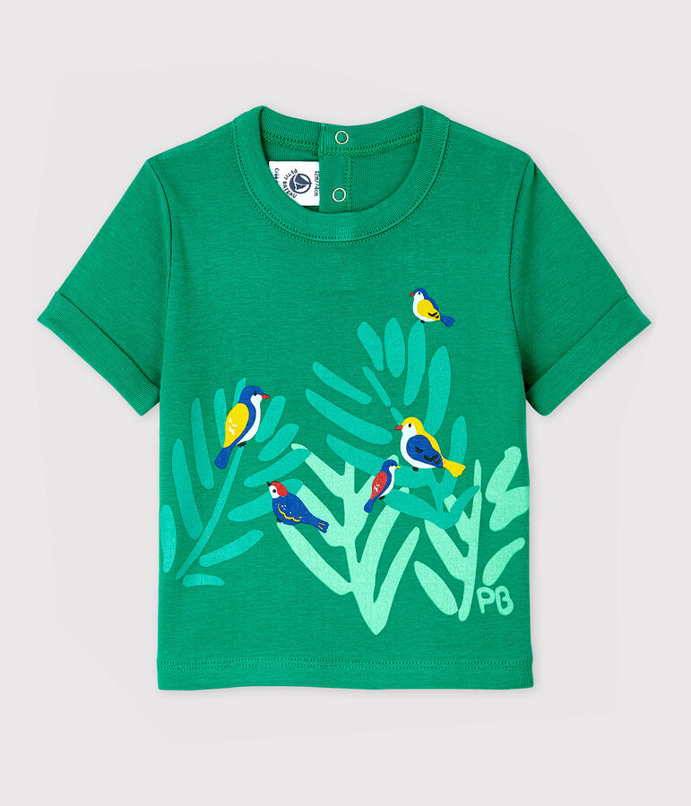 Tee-shirt manches courtes en coton b&eacute;b&eacute; gar&ccedil;on vert GAZON