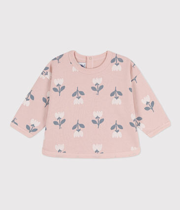 PETIT BATEAU - Sweatshirt bébé en molleton imprimé fleuri