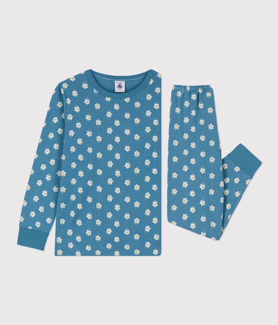 Pyjama fleur petite fille en coton POLOCHON/ MULTICO