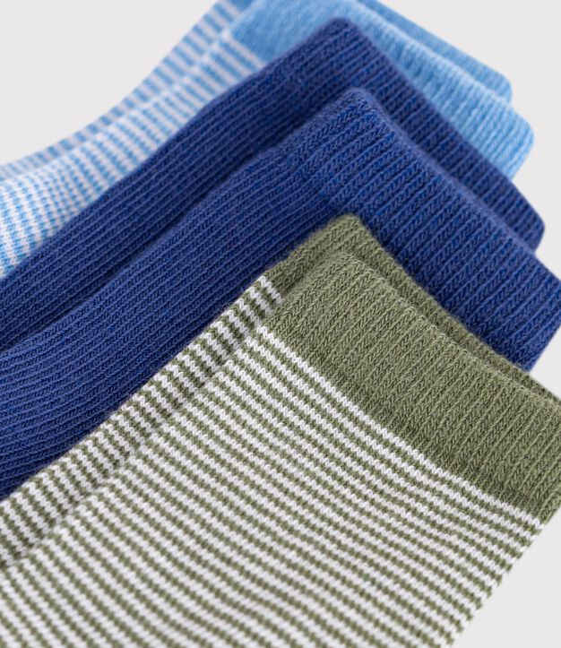 3 paires de chaussettes b&eacute;b&eacute; en coton milleraies multicouleur