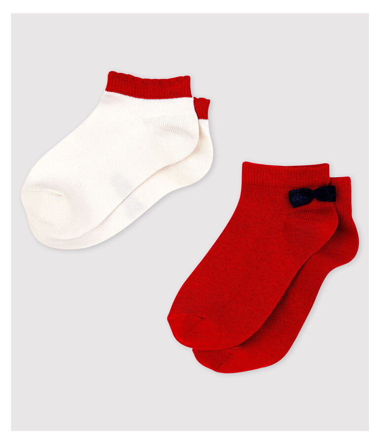 Lot de 2 paires de chaussettes basses enfant fille multicouleur
