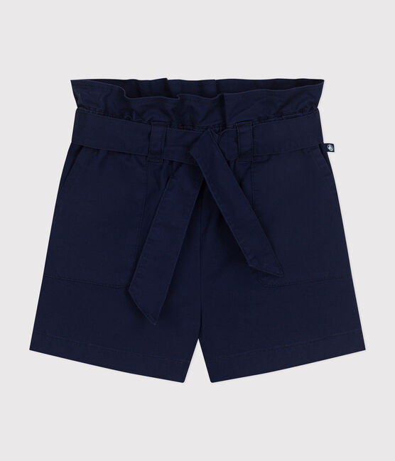 Short en toile de coton enfant fille bleu MEDIEVAL