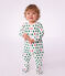 Pyjama b&eacute;b&eacute; en velours imprim&eacute; sapins blanc/multicouleur