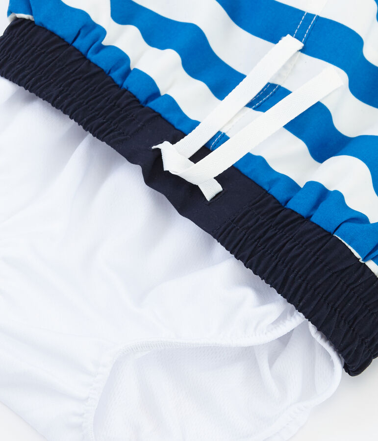 Short de plage enfant gar&ccedil;on bleu/blanc