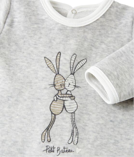 Dors bien bébé mixte en bouclette velours gris BELUGA CHINE