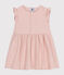 Robe sans manche en coton façonné bébé rose SALINE