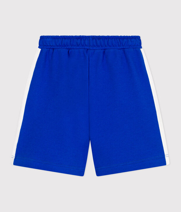 Bermuda short enfant en coton uni bleu