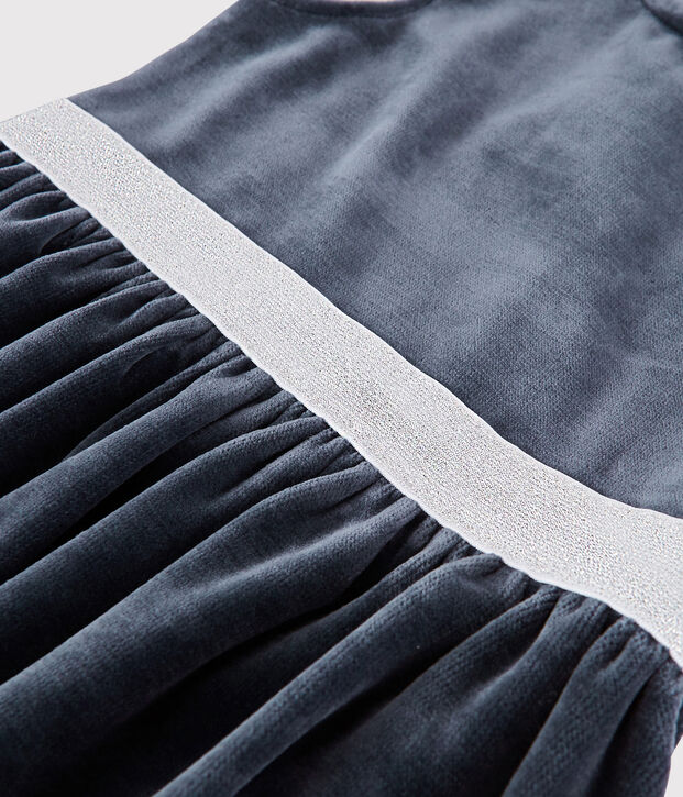 Robe manches courtes enfant fille bleu