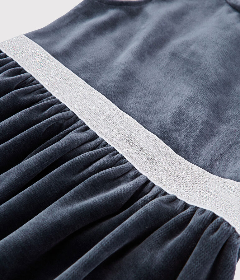 Robe manches courtes enfant fille bleu SMOKING