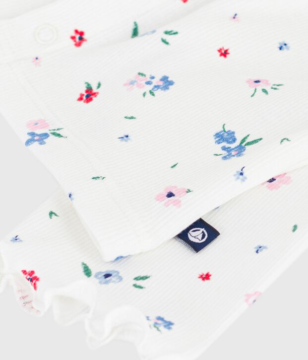 Cardigan b&eacute;b&eacute; en coton imprim&eacute; fleurs blanc/multicouleur
