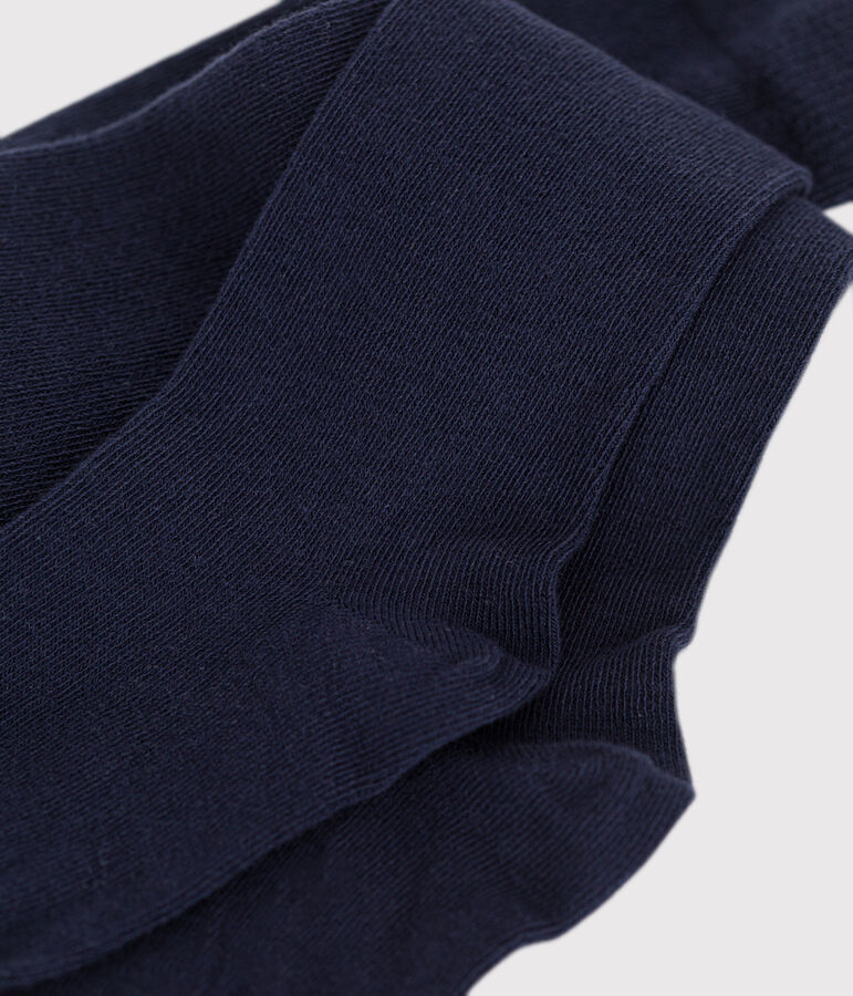 Collants enfant en coton unis bleu SMOKING