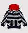 Sweatshirt à capuche bébé garçon bleu SMOKING/blanc MARSHMALLOW