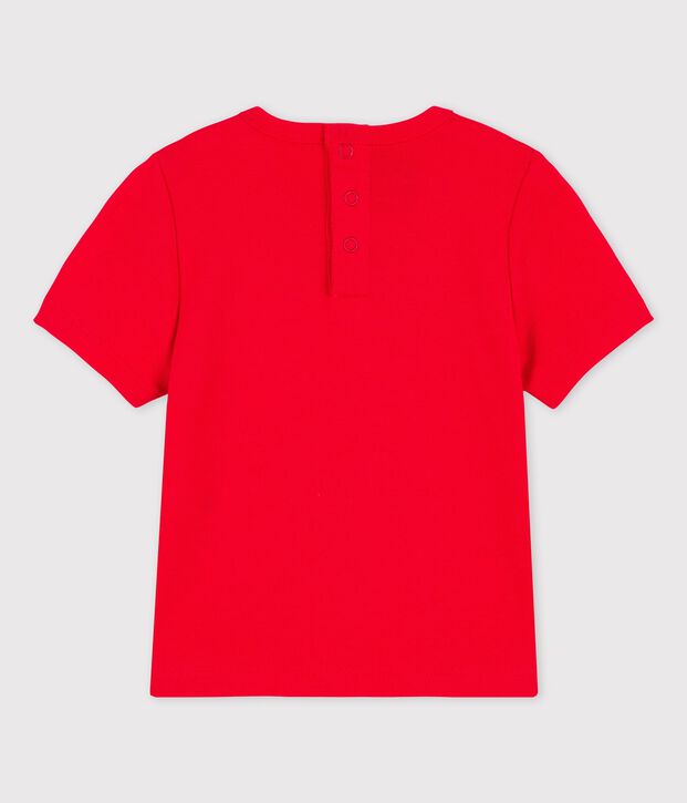 Tee-shirt manches courtes avec motif en coton b&eacute;b&eacute; rouge