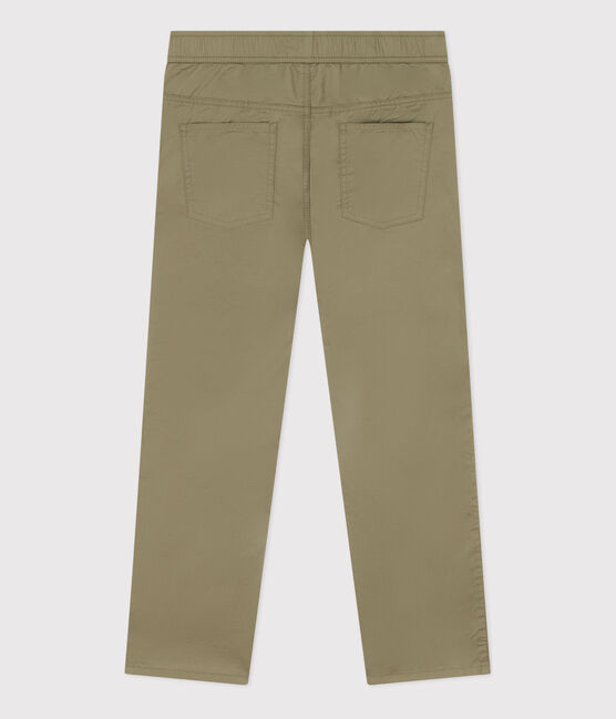 Pantalon regular en serge de coton enfant garçon vert MARECAGE