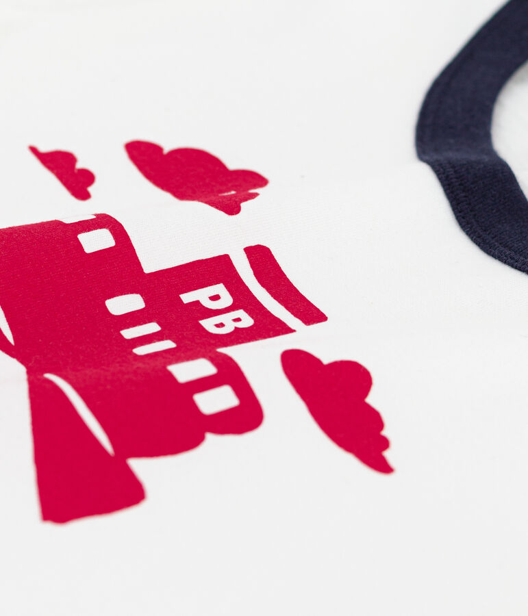 Tee-shirt manches courtes en coton enfant gar&ccedil;on blanc