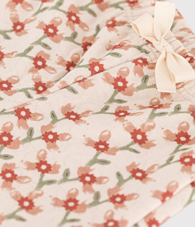 Pantalon en tubique matelass&eacute; imprim&eacute; b&eacute;b&eacute; &eacute;cru/multicouleur