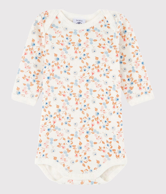 Body manches longues bébé fille blanc MARSHMALLOW/blanc MULTICO
