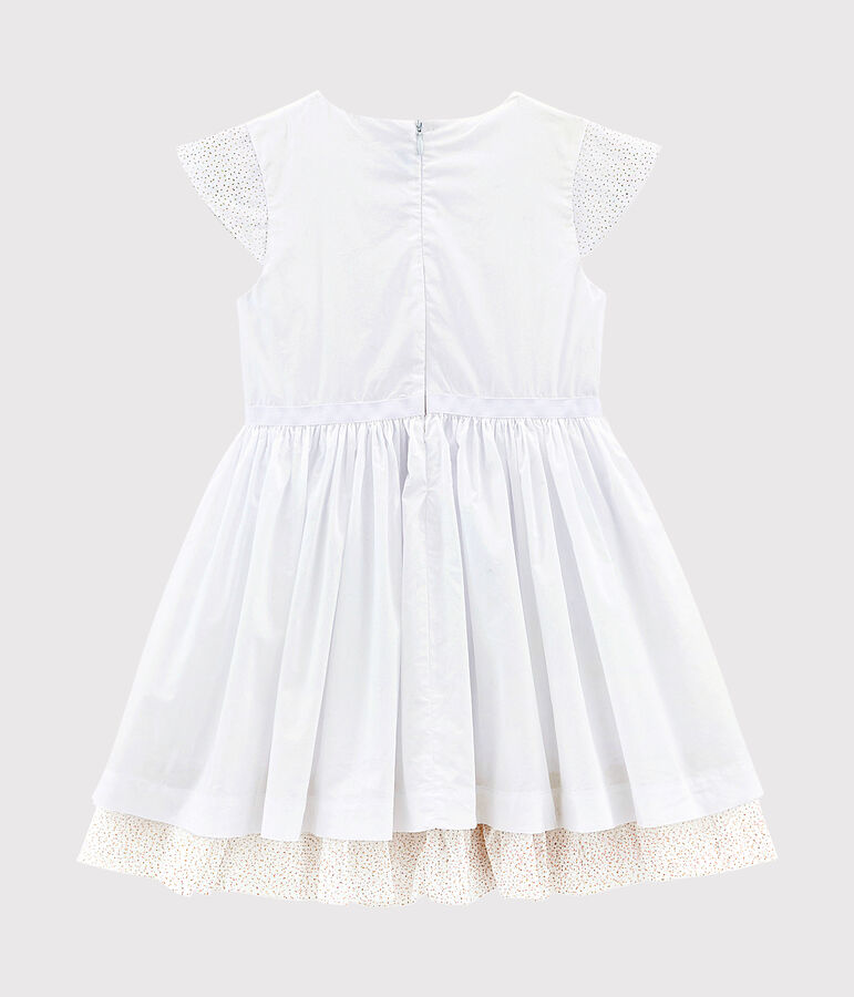Robe de c&eacute;r&eacute;monie enfant fille blanc ECUME