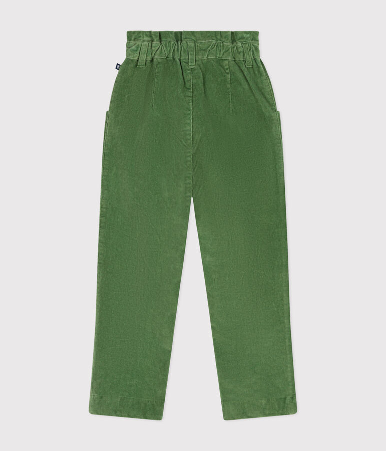 Pantalon en velours enfant fille vert PALMERAIE