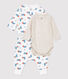 Ensemble 3 pièces imprimé ours bébé en coton biologique