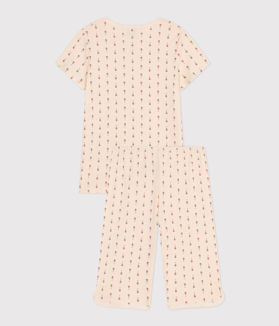 Pyjama capri imprimé fleur en coton enfant blanc AVALANCHE/ MULTICO