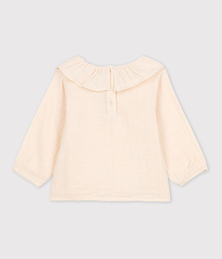Blouse manches longues b&eacute;b&eacute; en gaze de coton &eacute;cru AVALANCHE