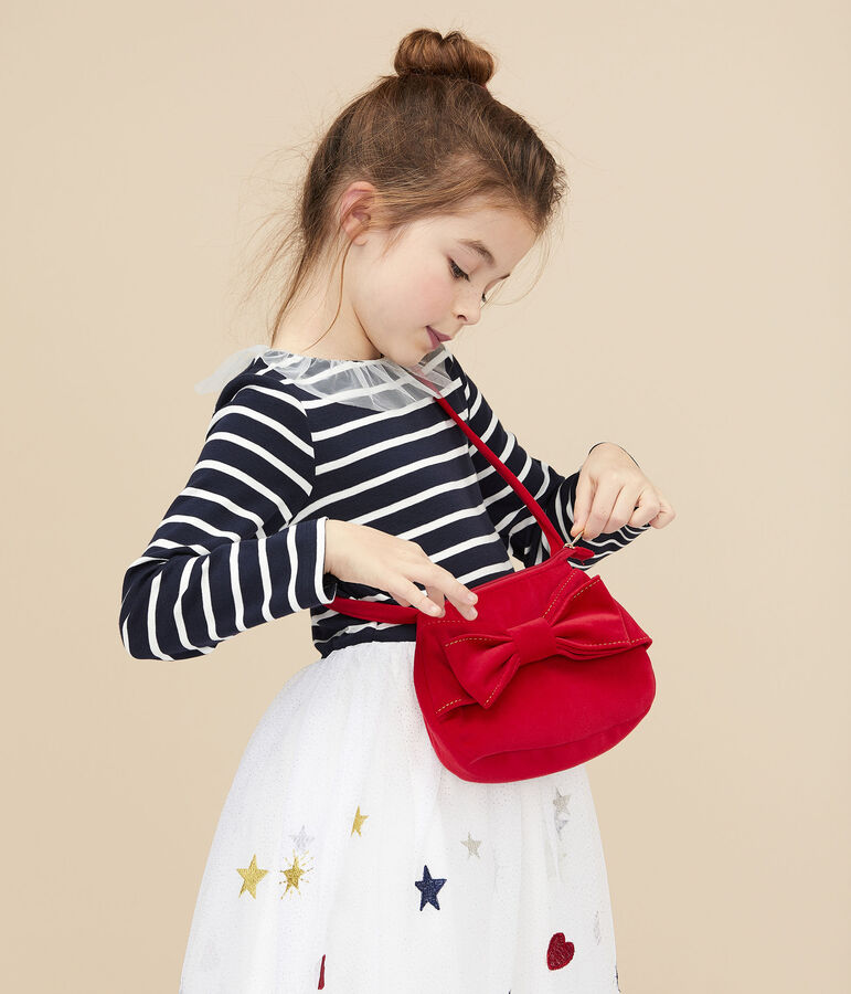 Sac &agrave; main en velours enfant fille rouge