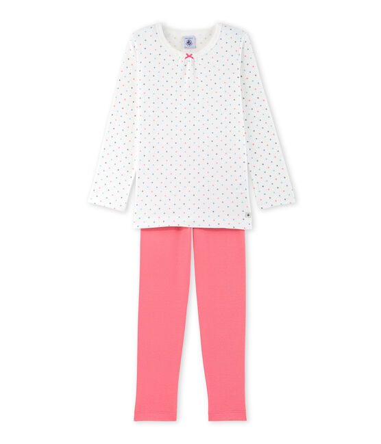 Pyjama fille à pois blanc LAIT/rouge CARMEN/ MULTICO
