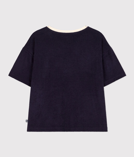 Tee-shirt le Boxy en coton éponge femme bleu SMOKING
