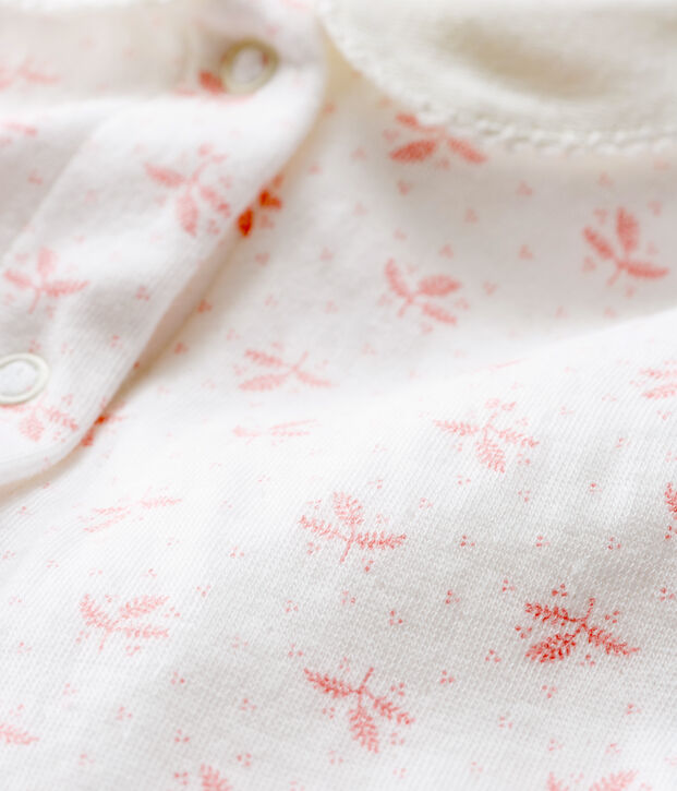 Dors bien b&eacute;b&eacute; fille en tubique blanc/rose