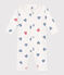 Pyjama bébé en coton sans pieds avec col cœur rayé blanc MARSHMALLOW/blanc MULTICO