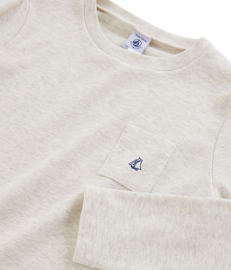 Tee-shirt manches longues enfant gar&ccedil;on beige MONTELIMAR CHINE