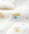 Dors-bien &agrave; col imprim&eacute; fleurs b&eacute;b&eacute; en velours de coton biologique blanc MARSHMALLOW/blanc MULTICO