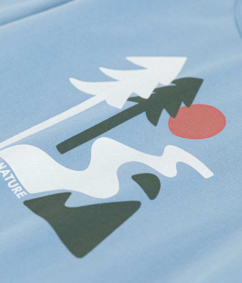 Tee-shirt manches longues en coton enfant fille / gar&ccedil;on bleu