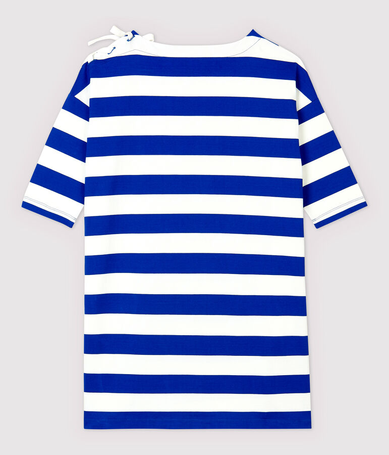 Robe ray&eacute;e Femme bleu SURF/blanc MARSHMALLOW