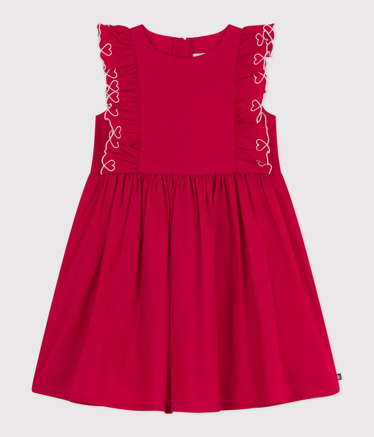Robe enfant sans manche en coton rouge TERKUIT