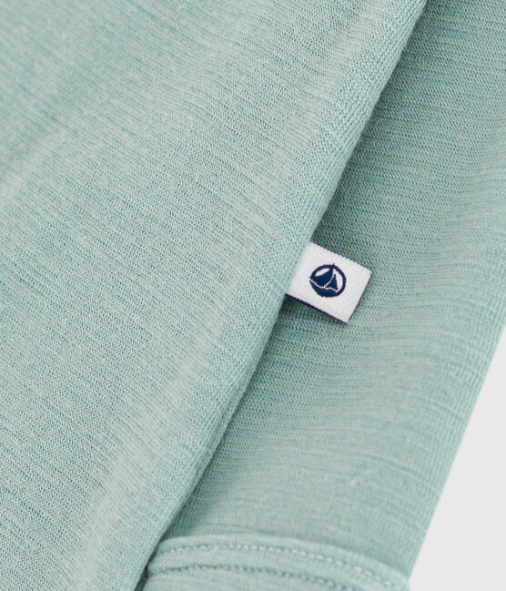 Body jambes longues bébé en laine et coton vert PAUL