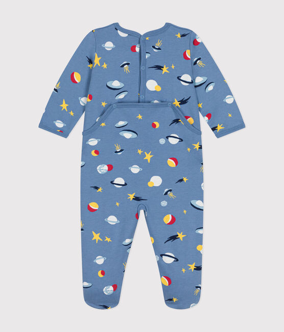 Pyjama en molleton gratté imprimé espace bébé bleu BEACH/ MULTICO