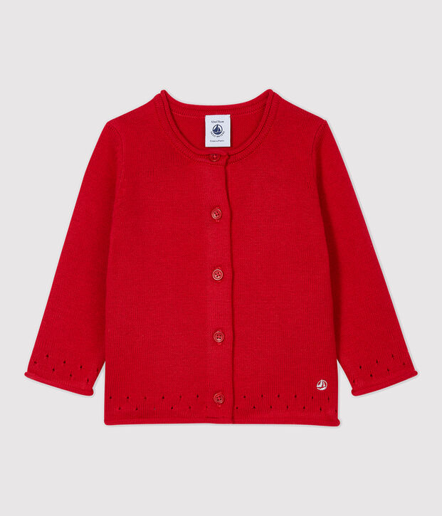 Cardigan en tricot b&eacute;b&eacute; rouge
