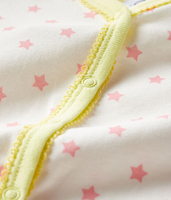 Dors bien bébé fille en côte blanc MARSHMALLOW/rose GRETEL