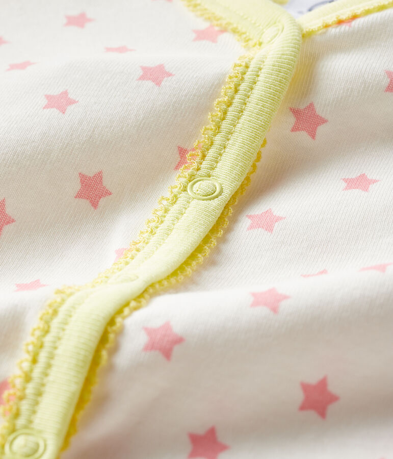 Dors bien b&eacute;b&eacute; fille en c&ocirc;te blanc/rose