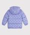 Doudoune enfant imprim&eacute;e c&oelig;urs violet/multicouleur