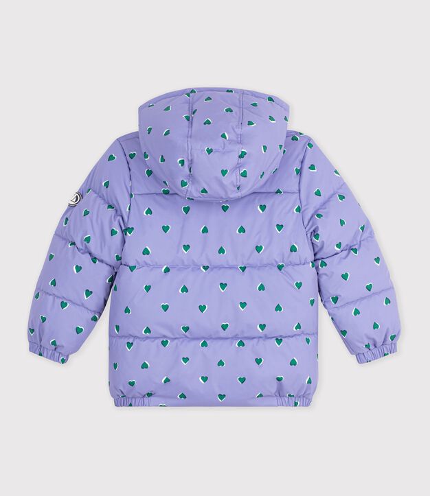 Doudoune enfant imprim&eacute;e c&oelig;urs violet/multicouleur