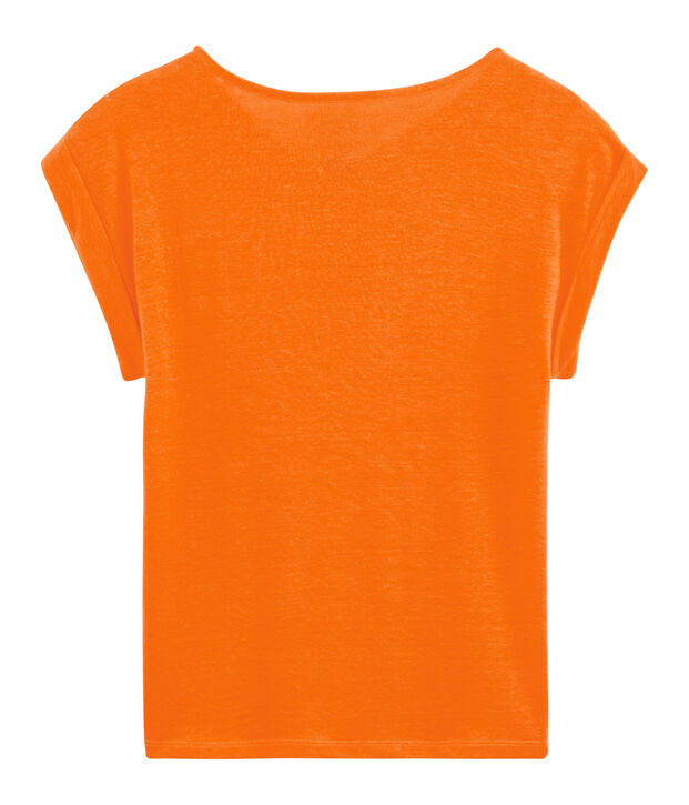 Tee shirt lin femme orange