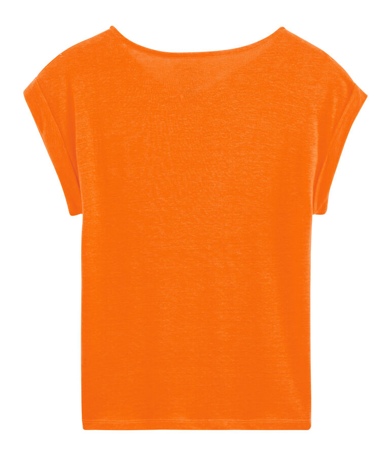Tee shirt lin femme orange