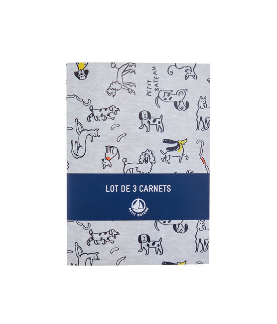 Lot de trois carnets gris POUSSIERE/blanc MULTICO